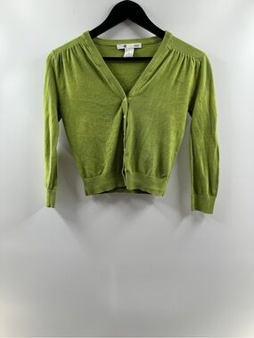 Shrinking Violet Green Cotton Cardigan – Women's Medium
